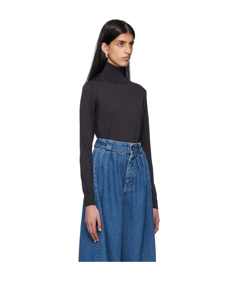 Maison Margiela Roll-neck Knitted Jumper In Blue