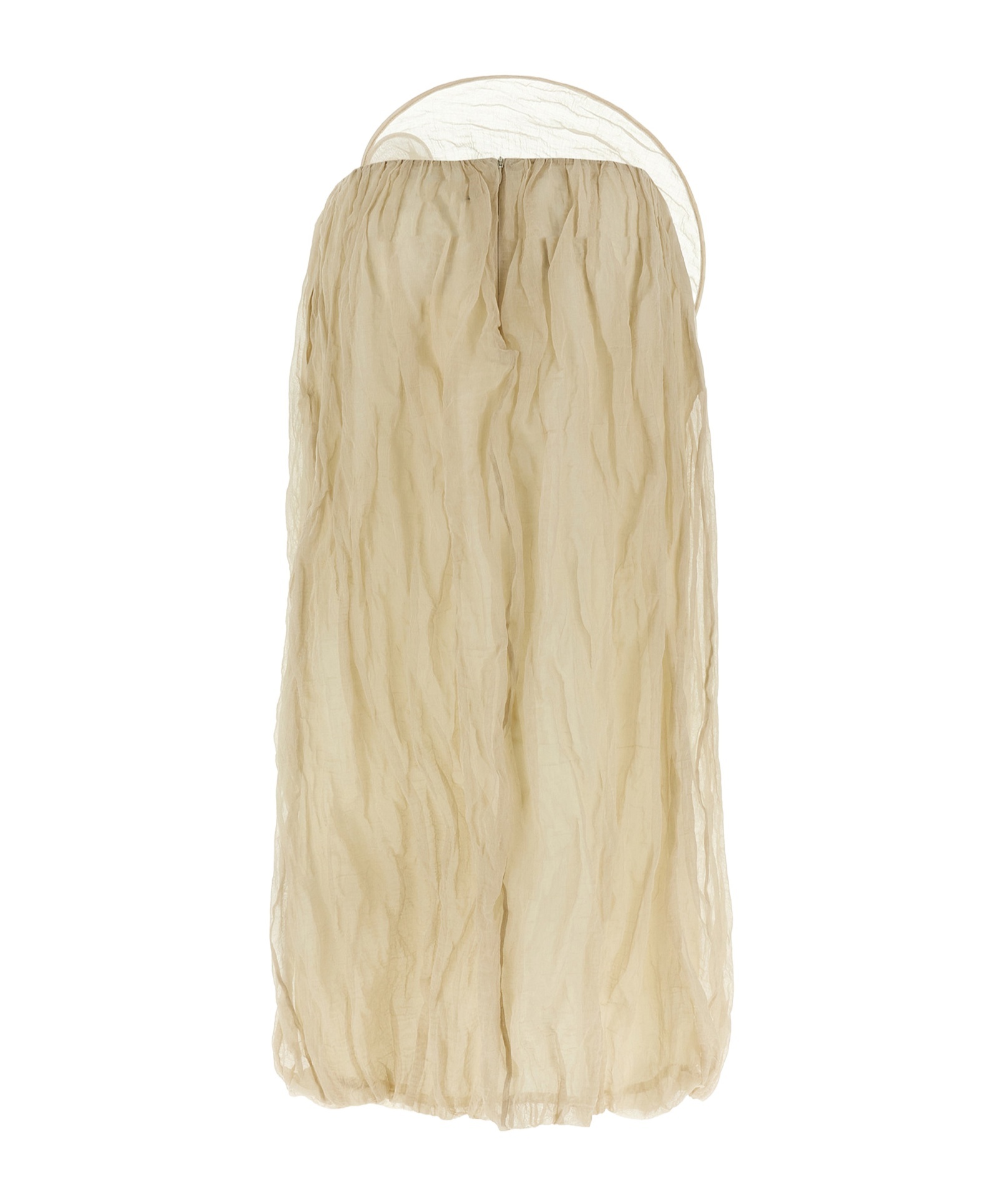 Magda Butrym Flowing Silhouette Layered Sheer Skirt In Nude