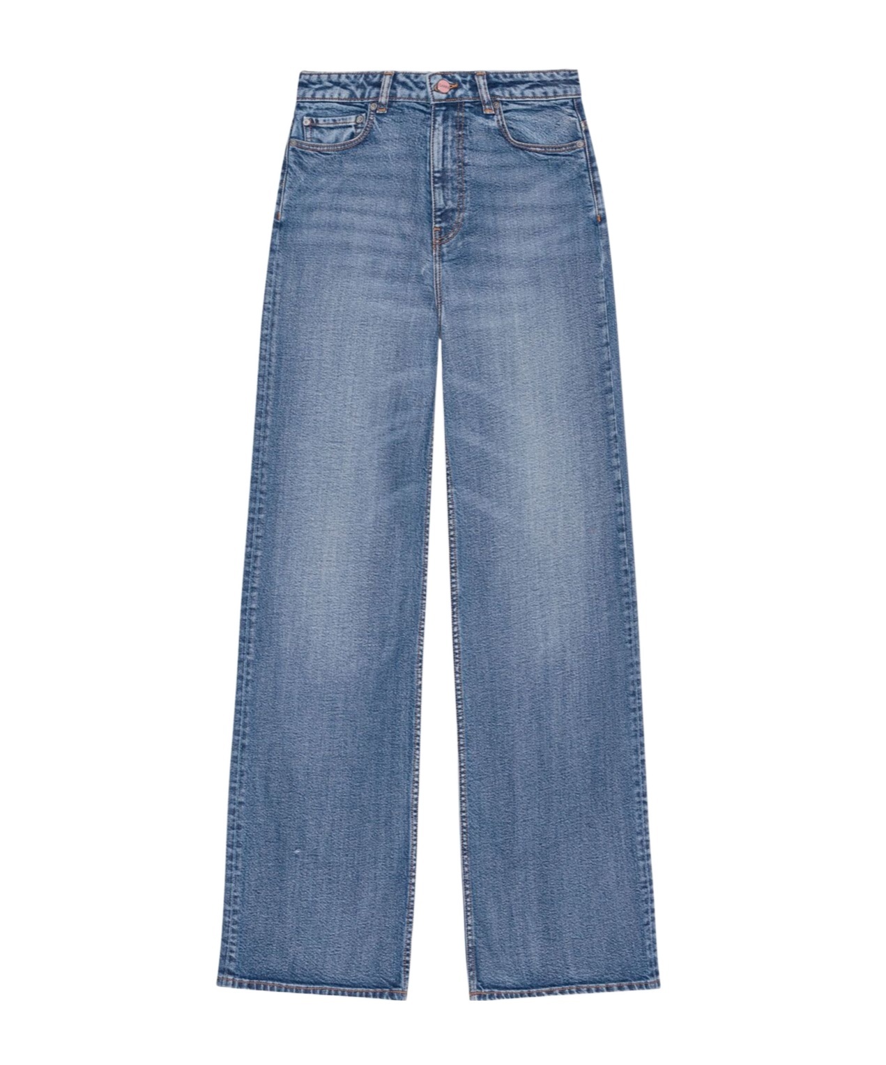 Ganni Andi High-rise Wide-leg Jeans In Blue
