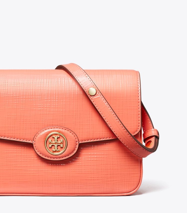 Tory Burch Robinson Crosshatched Convertible Shoulder Bag In Pink