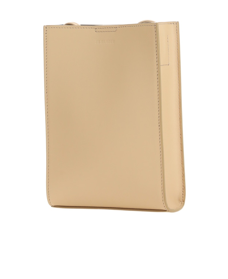 Jil Sander Tangle Leather Crossbody Bag In Nude
