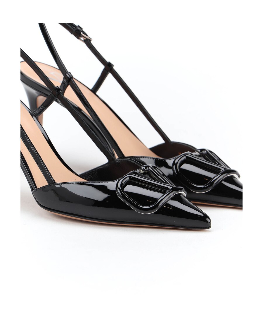 Valentino Vlogo Pointed Toe Slingback Pump In Black