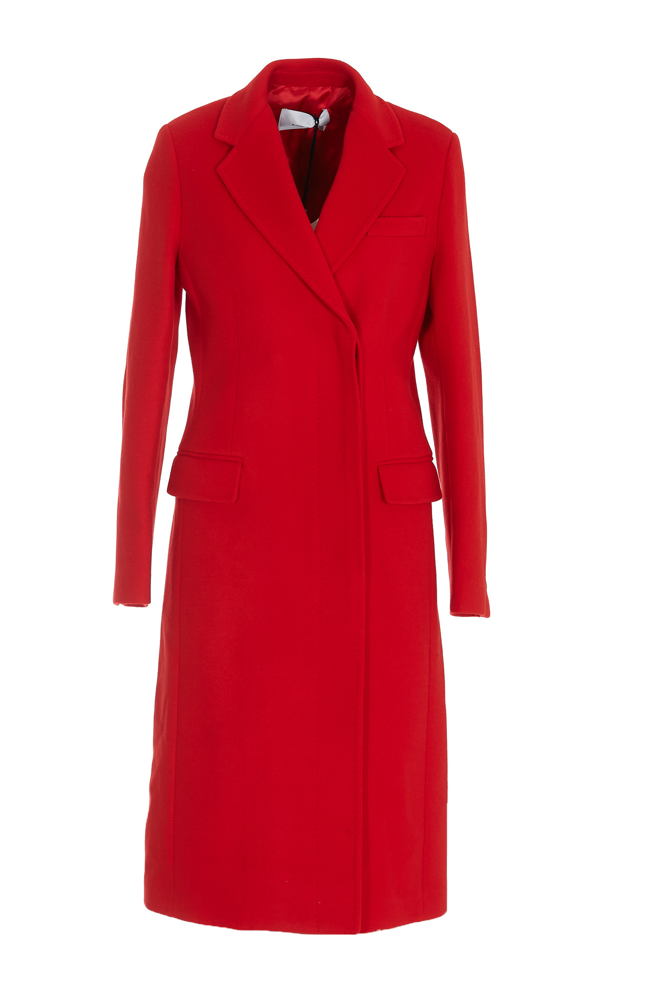 Msgm Double-breasted Tailored Coat In Red