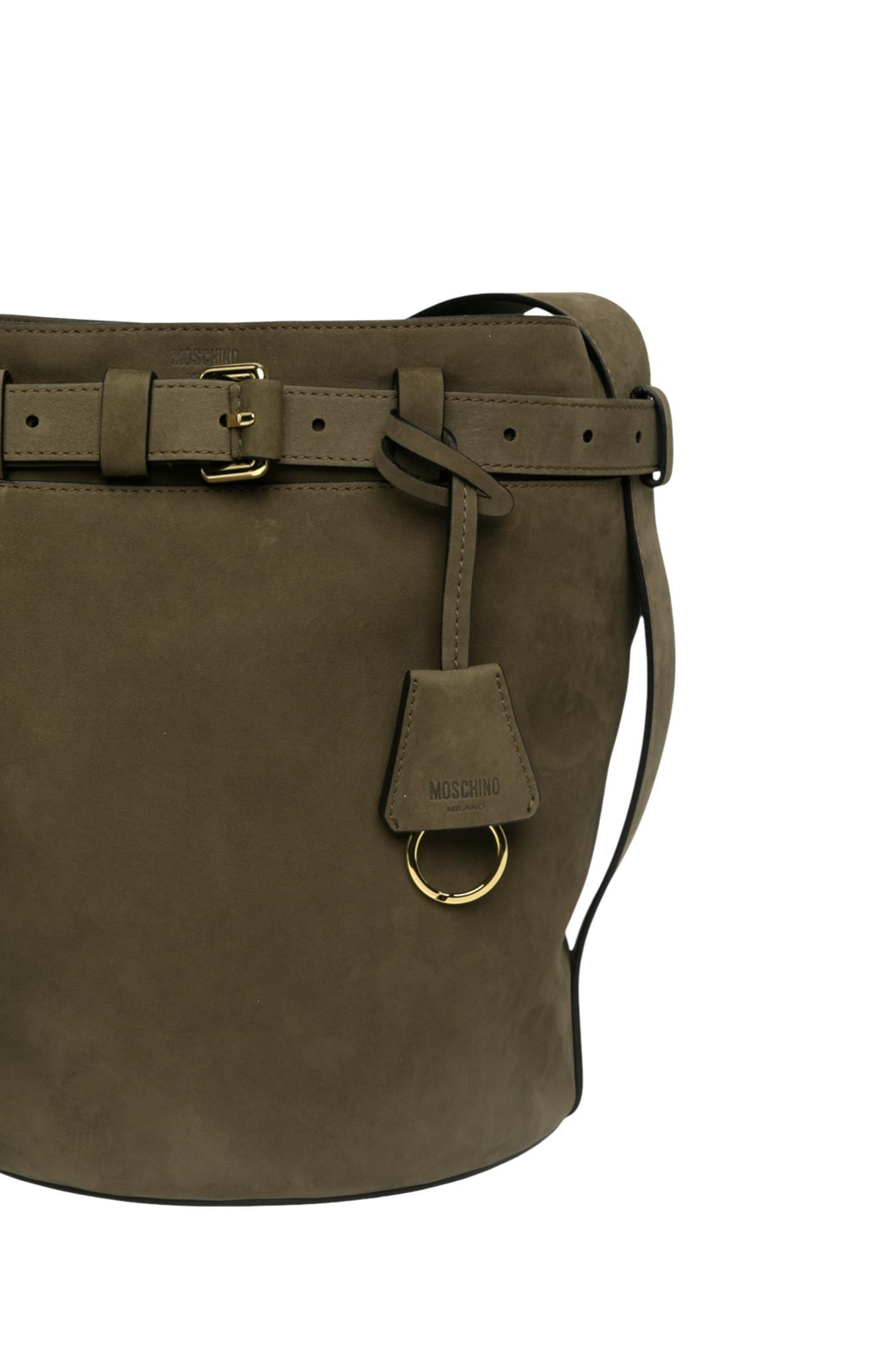 Moschino Brushed Leather Crossbody Bag