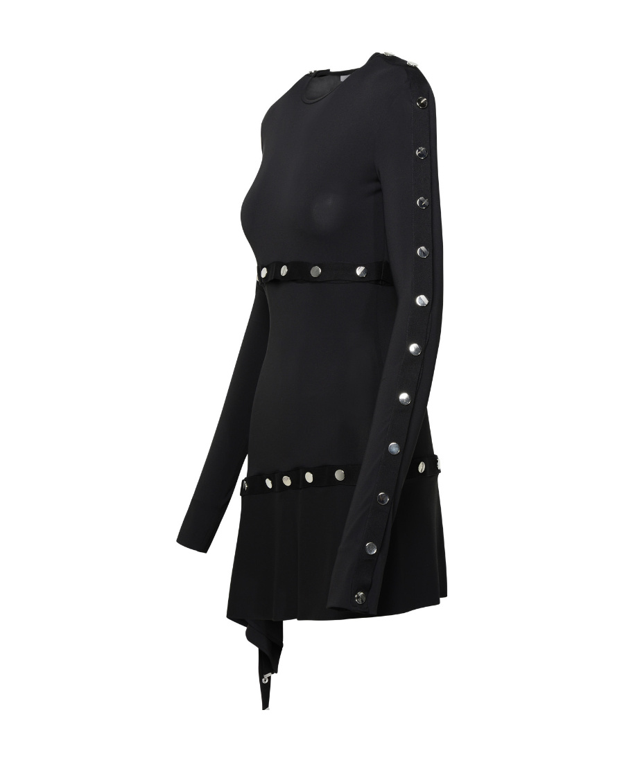 Attico Studded Asymmetric Convertible Dress In Black