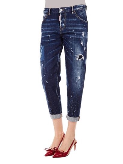 Dsquared2 Ripped Jeans With Details In Blue
