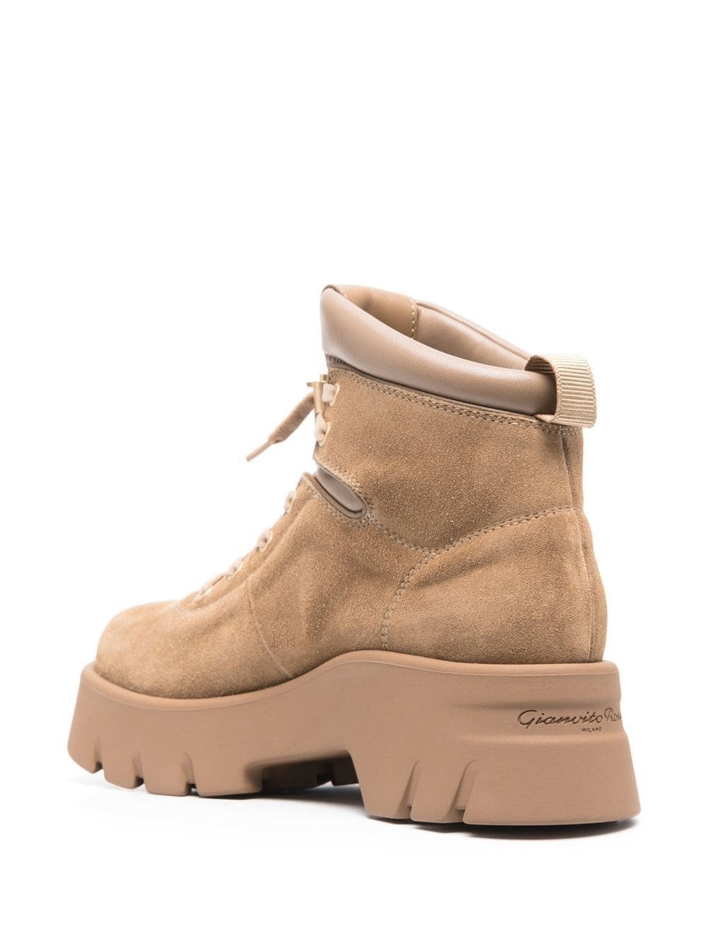 Gianvito Rossi Lace-up Ankle Boots In Nude