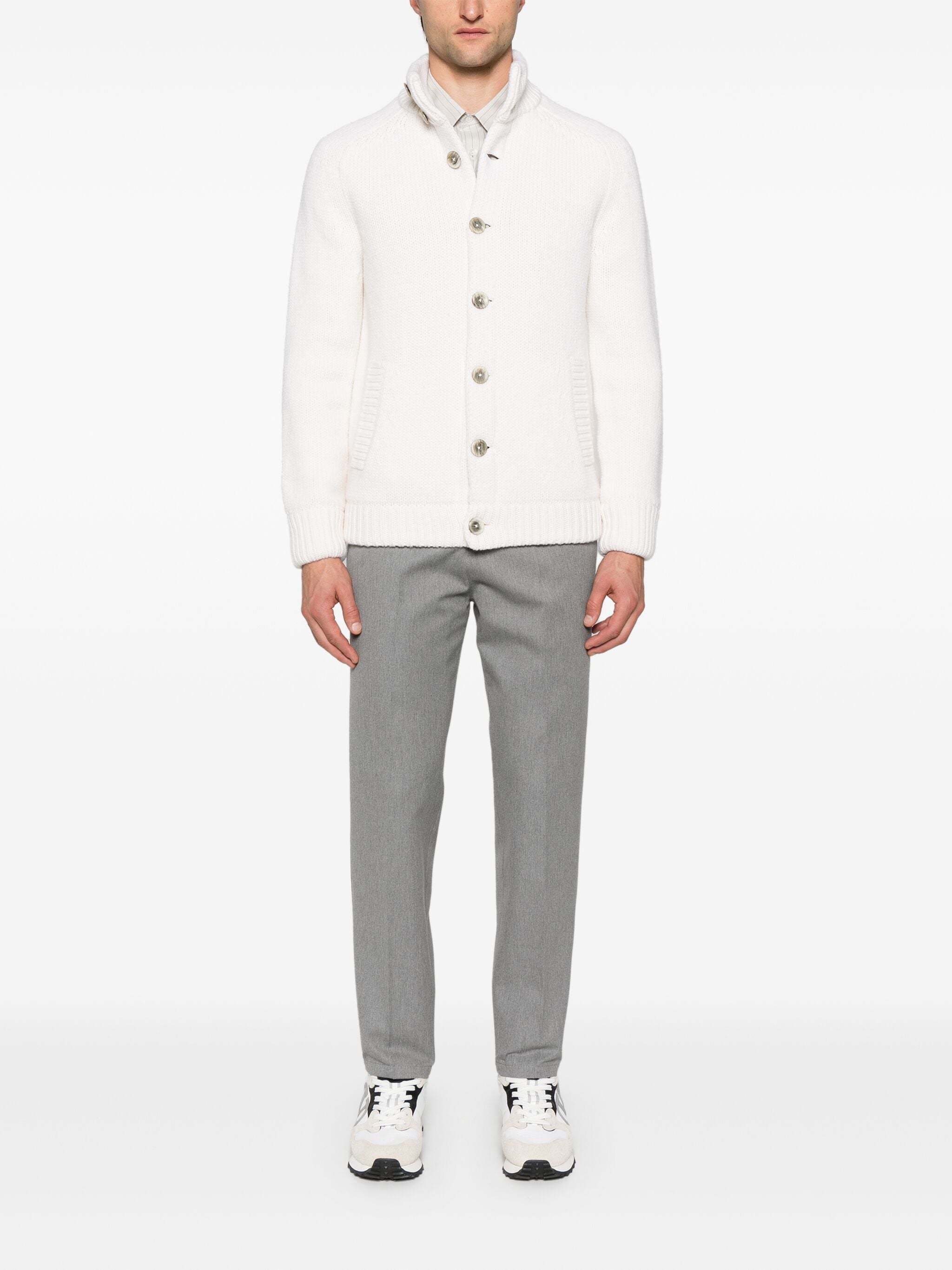 HERNO HERNO HIGH NECK KNITTED BOMBER JACKET