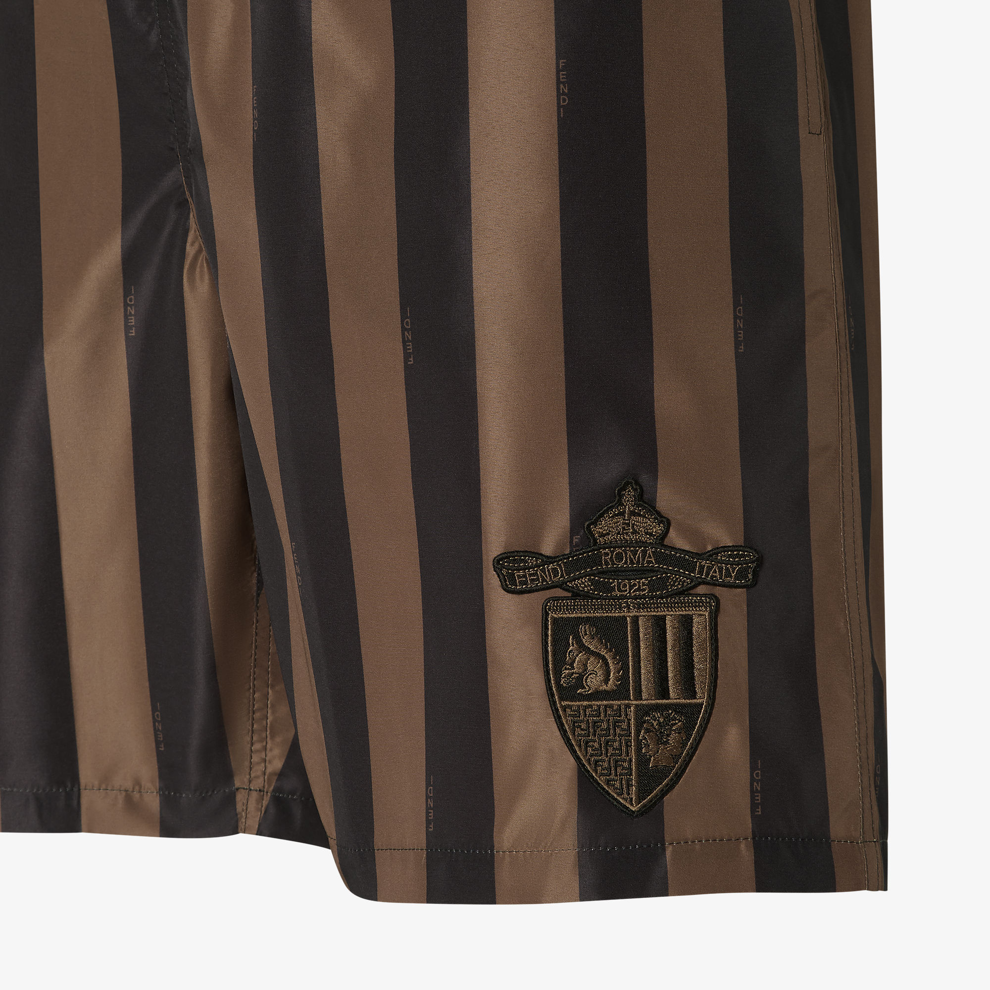 Fendi Printed Polyester Swimming Shorts In Brown