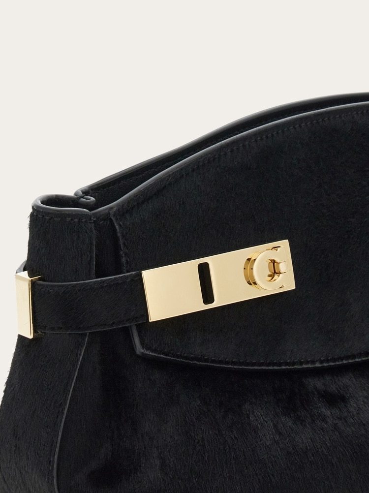 Ferragamo Black Hug Soft Xs Crossbody Bag In Black