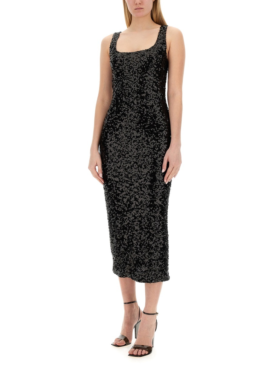 Moschino Jeans Sequined Dress In Black