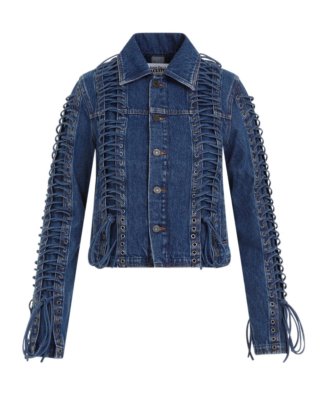 Shop Jean Paul Gaultier Long-sleeved Denim Coat In Blue