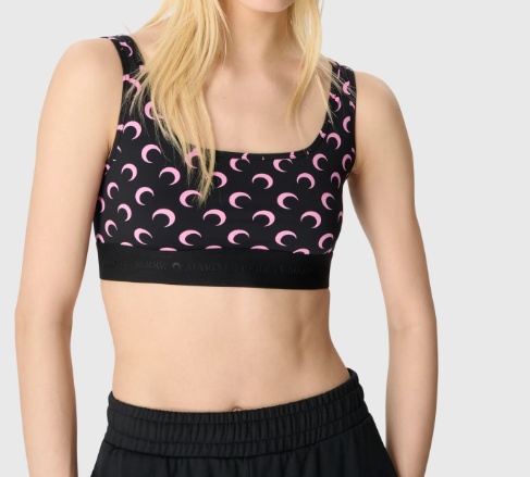 Marine Serre Moon Print Knitted Sports Vest In Black