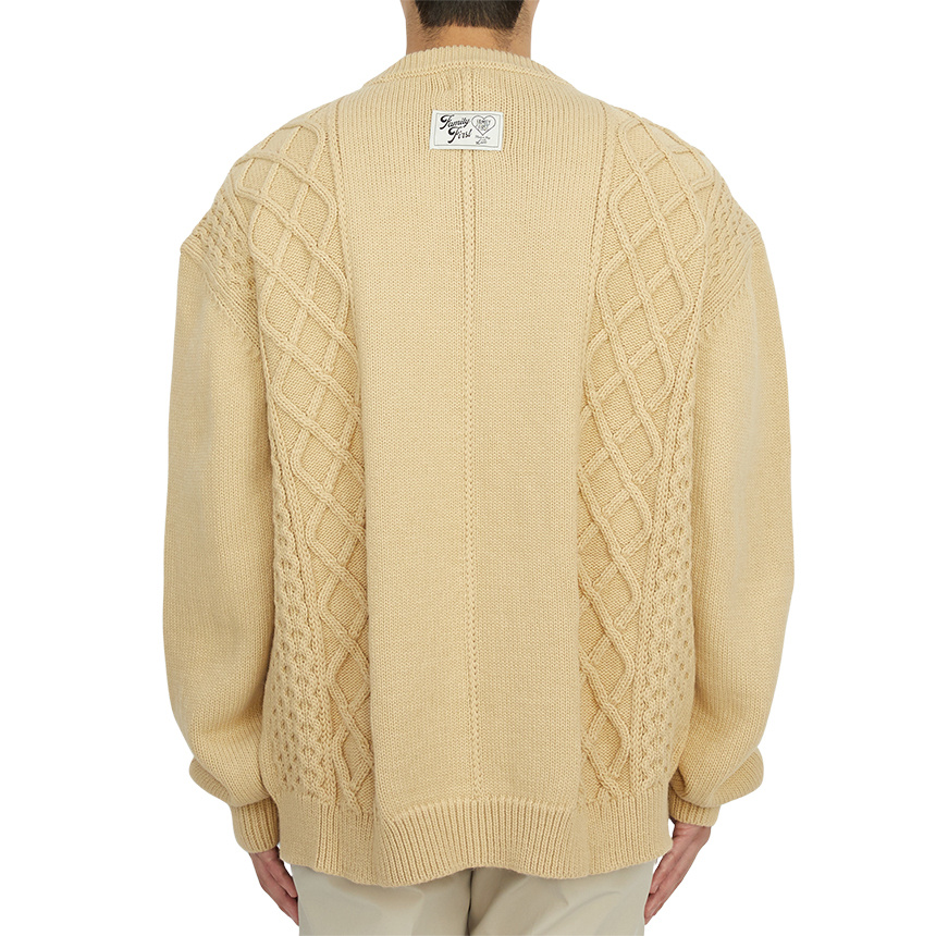 Family First Round Neck Long-sleeved Sweater In Nude