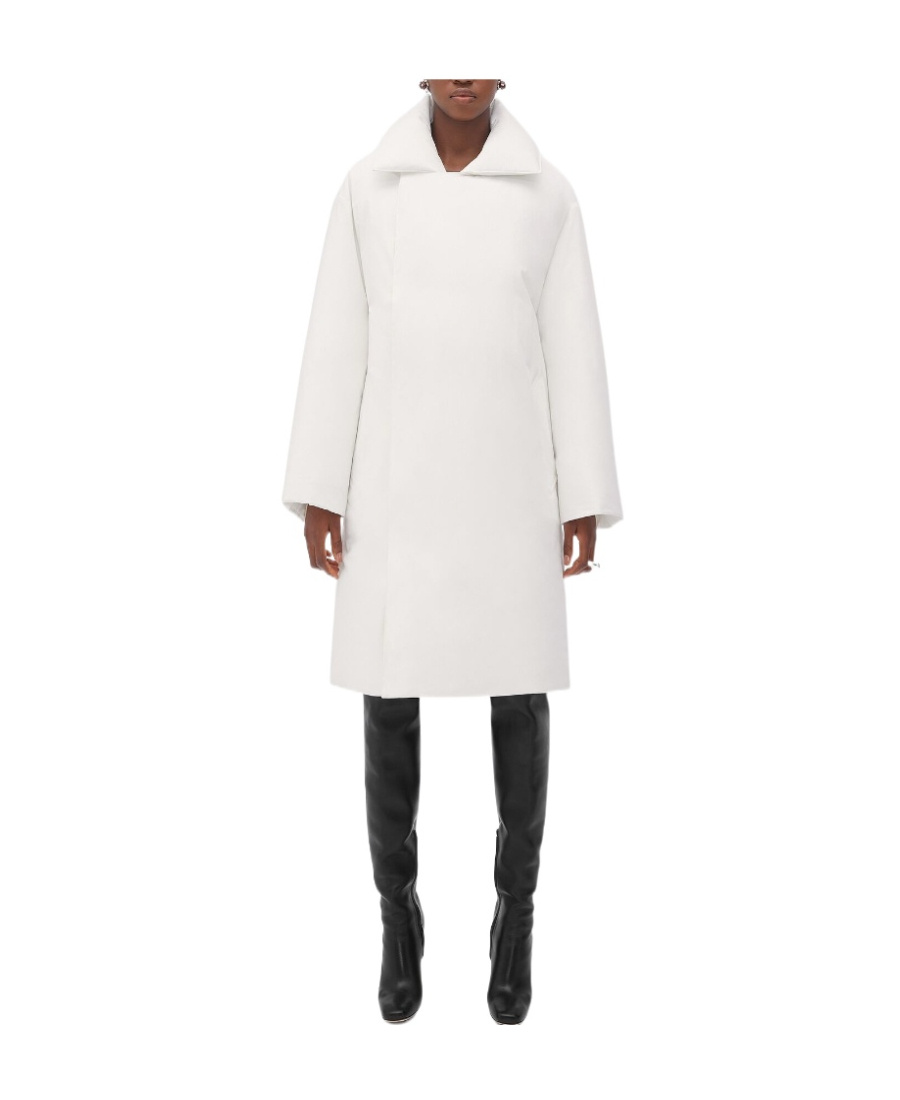 Bottega Veneta Long Down Jacket With Belt In White