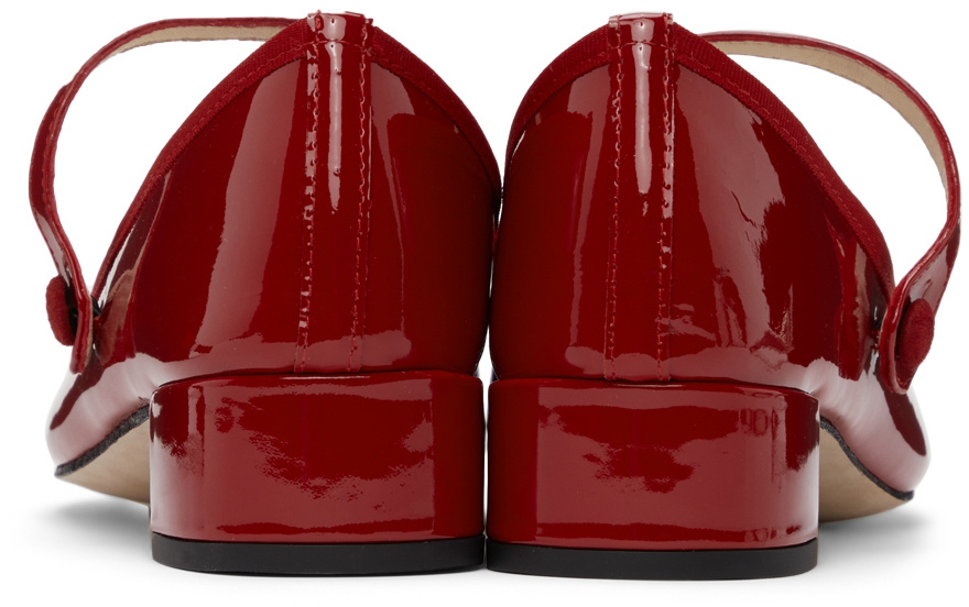 Repetto 30mm Rose Patent Leather Mary Jane Heels In Red