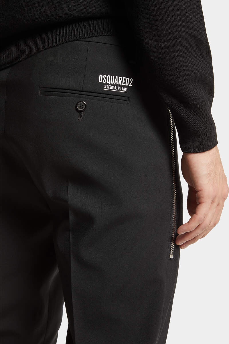 Dsquared2 Logo-print Tapered Trousers In Black