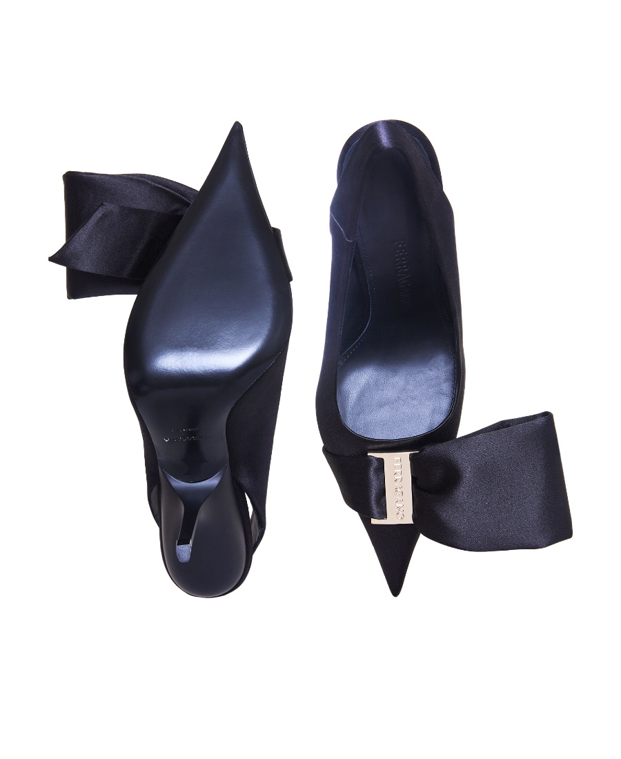 Shop Ferragamo 120mm Pointed Slingback Pumps In Black