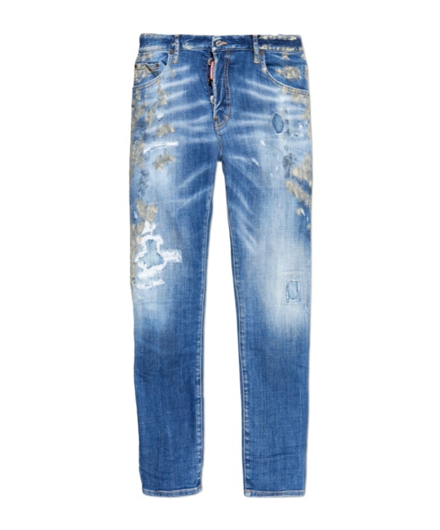 Dsquared2 Skater Distressed Ripped Skinny Jeans In Blue