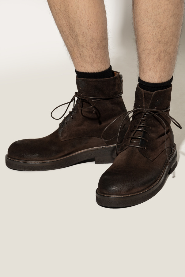 Marsèll Suede Lace-up Ankle Boots In Brown