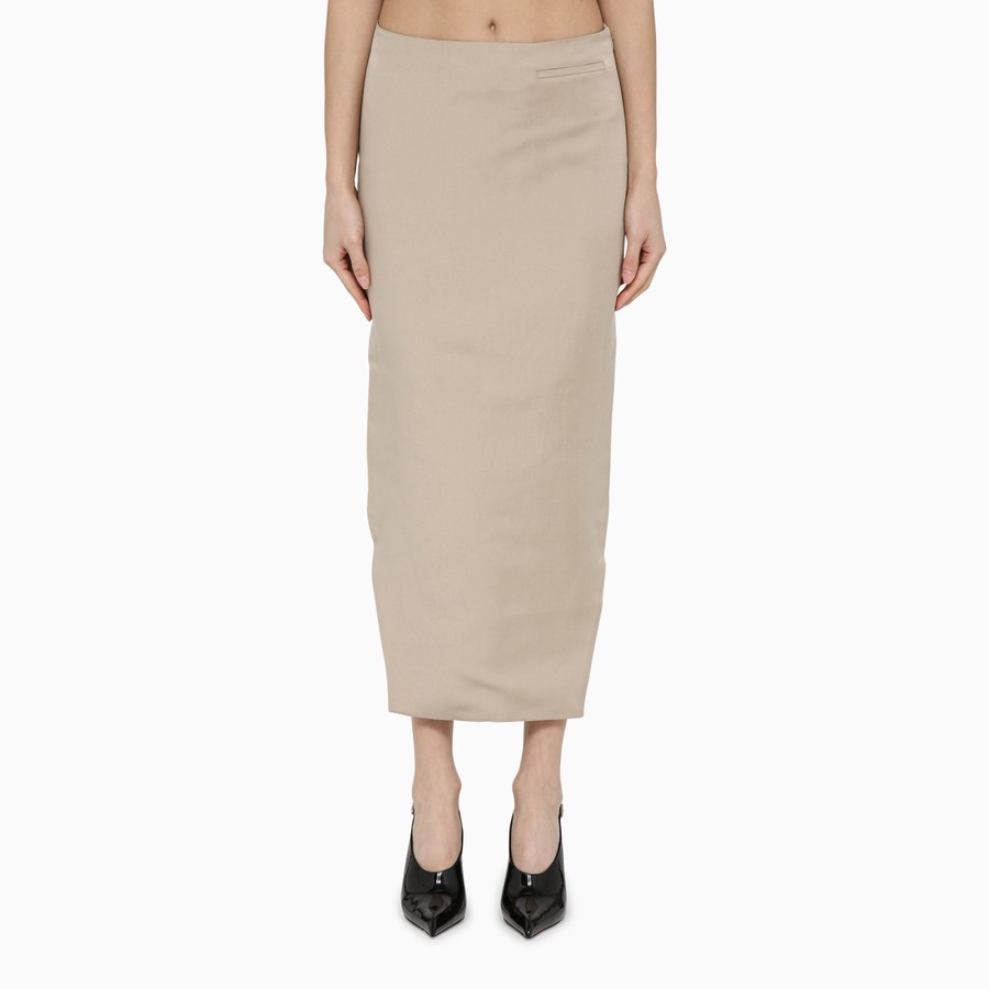 Givenchy Beige Silk Double-length Skirt Women In Nude