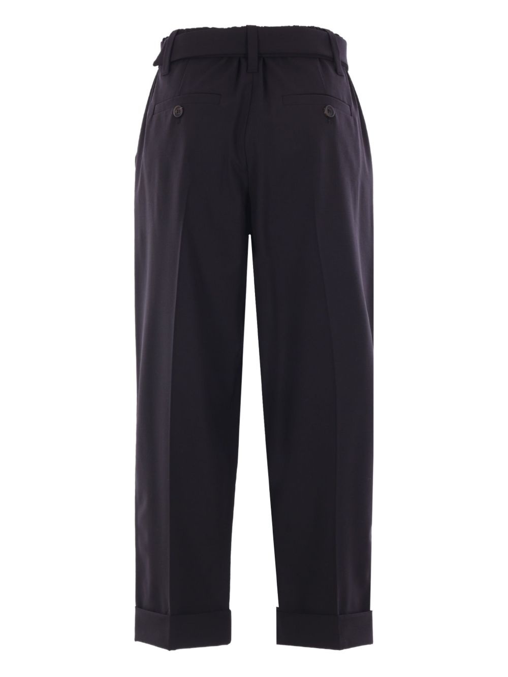 Brunello Cucinelli Pleated Belted Trousers In Black