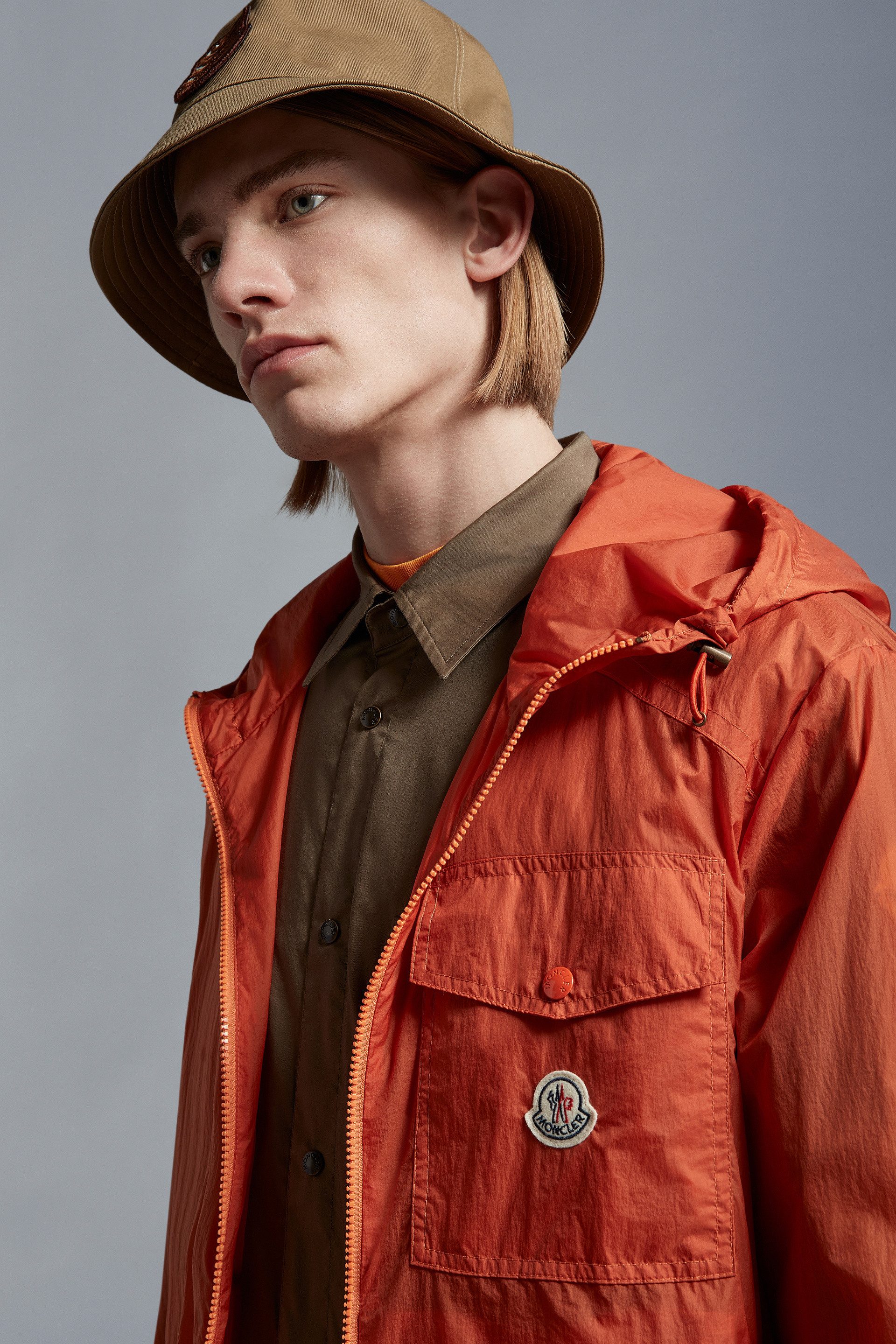 Moncler Samakar Hooded Jacket In Orange