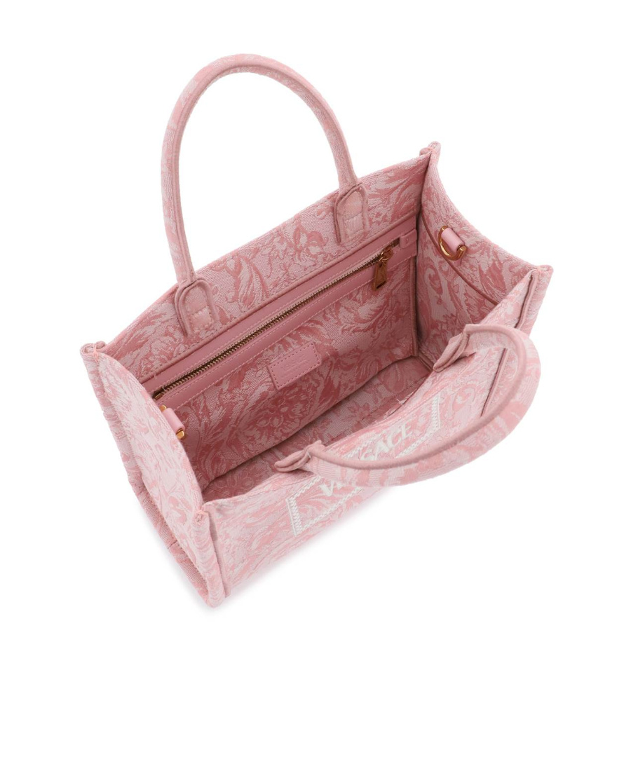 Versace Women's Barocco Athena Small Tote Bag In Pink