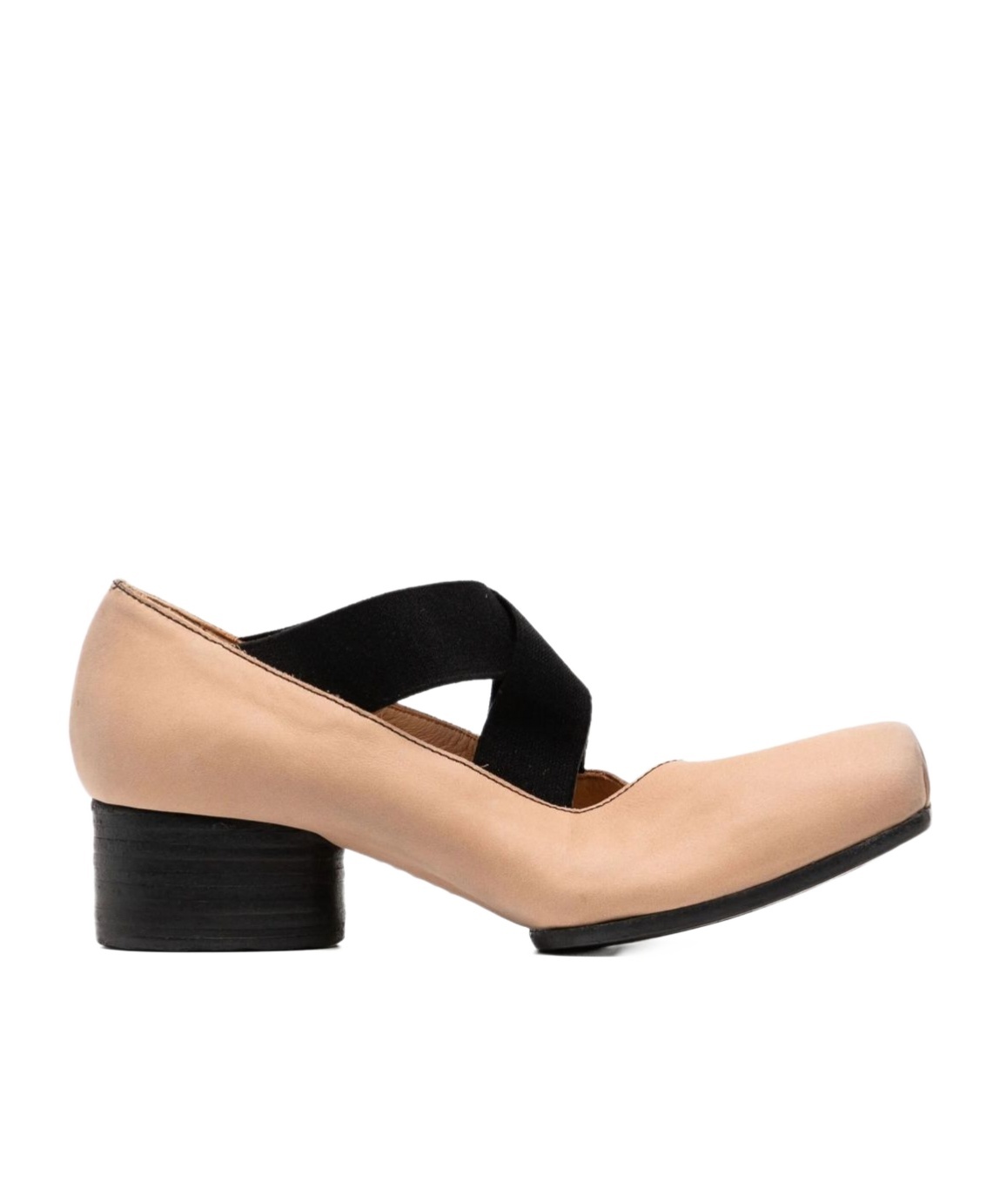 Uma Wang Leather Ballerina Flats With 23 Mm Square Toe In Brown