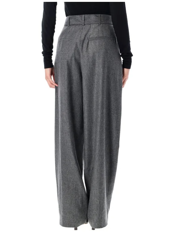 Soeur Belted Pleated Straight Trousers In Black