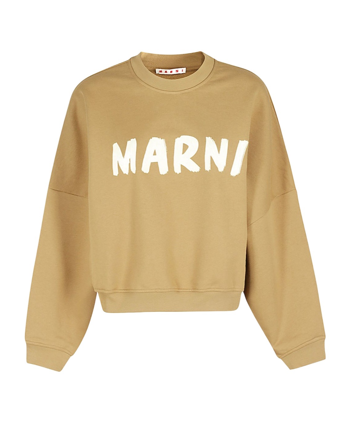Marni Brown Printed Logo Sweatshirt In Nude