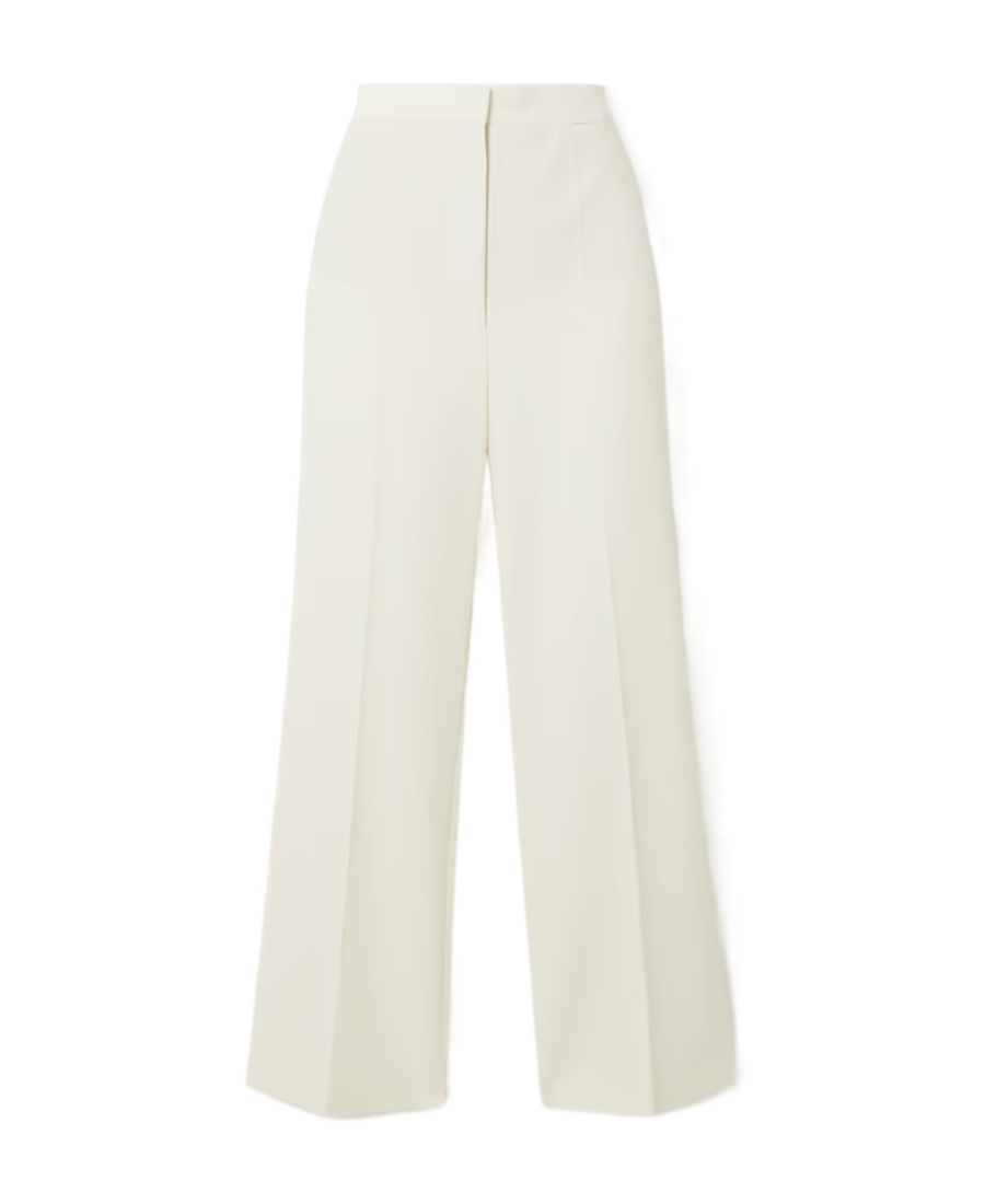 Stella Mccartney Low Rise Slim Leg Tailored Trousers In White