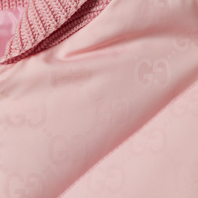 Gucci Girls Poetic Rose Kids Logo-jacquard Down-padded Faille Jacket 8-12 Years 12 In Pink