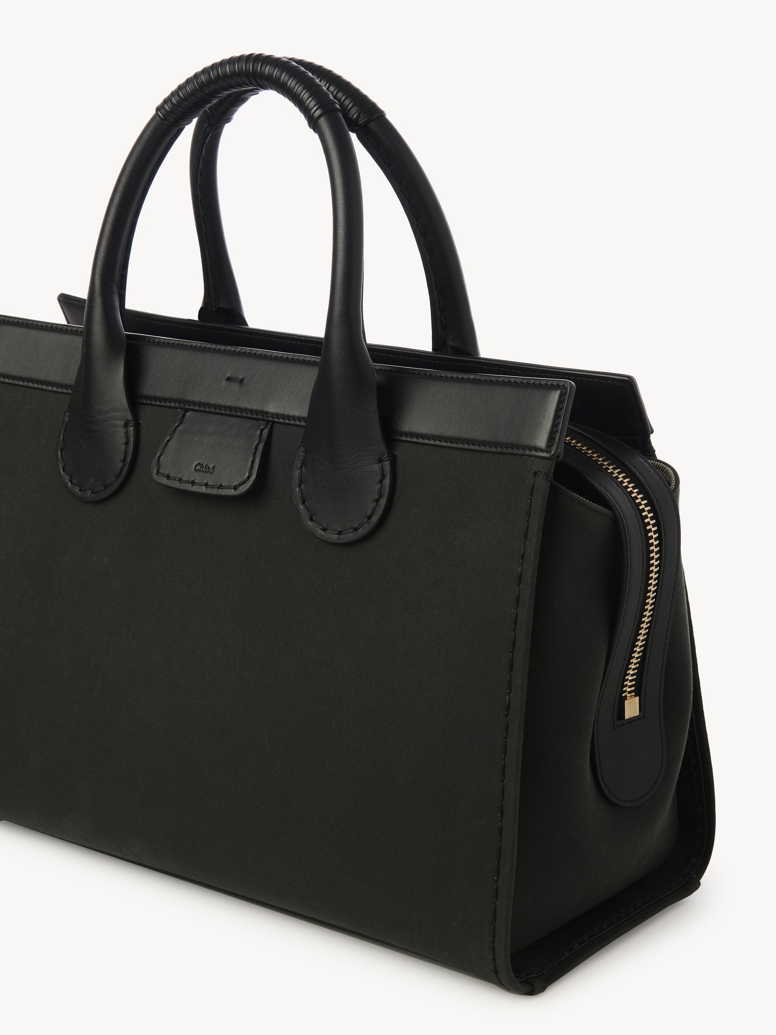 Chloé Barbour X Edith Canvas Tote Bag In Black