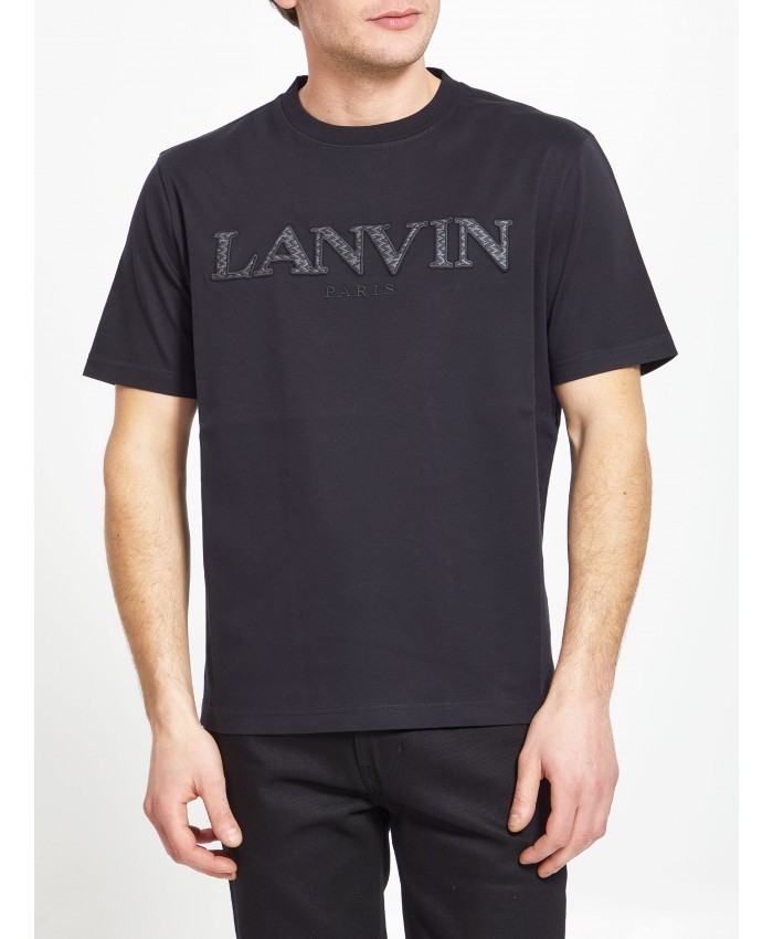 Lanvin Raised-logo Cotton T-shirt In Black