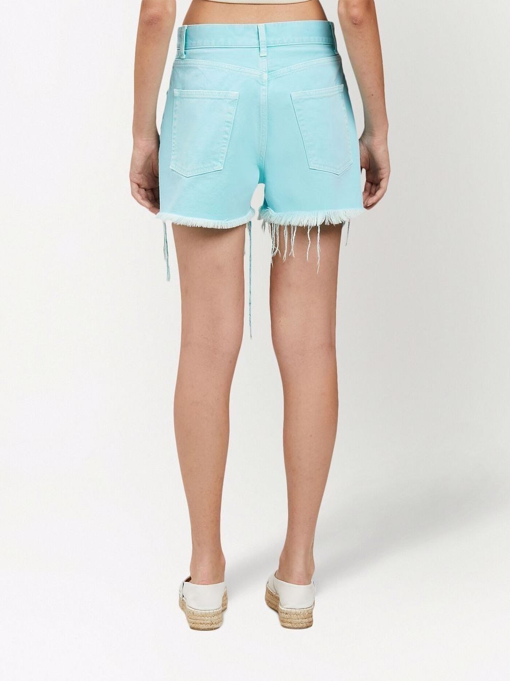 Palm Angels Distressed-hem Shorts In Blue