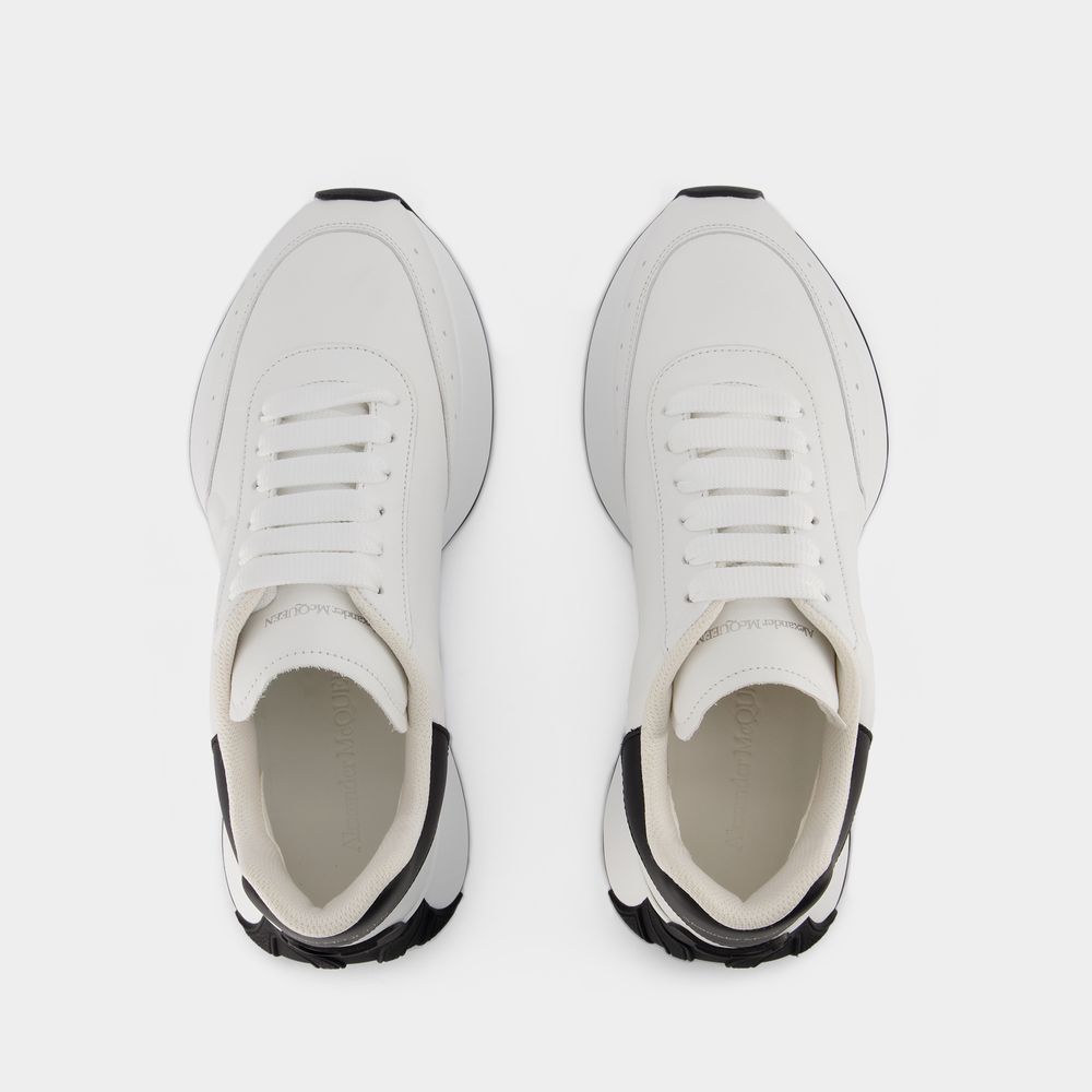 Alexander Mcqueen Sprint Runner Embossed Two-tone Leather Exaggerated-sole Sneakers