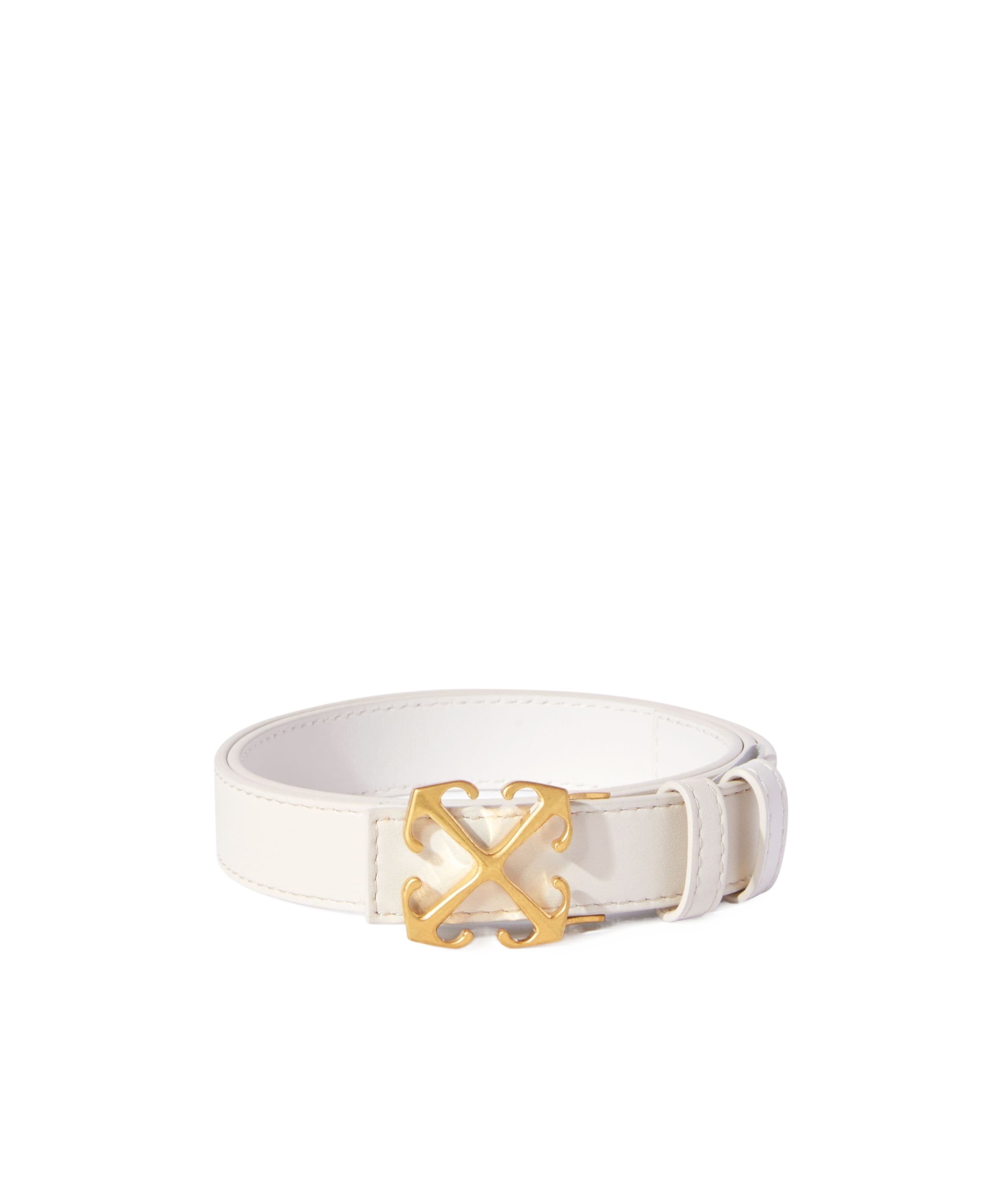 Off-white New Arrow Leather Belt In White
