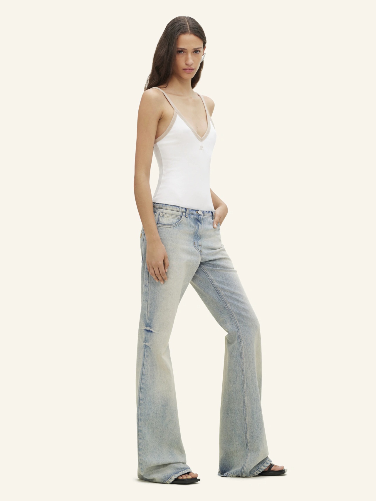 Courrèges Blue Bootcut Jeans In Blue