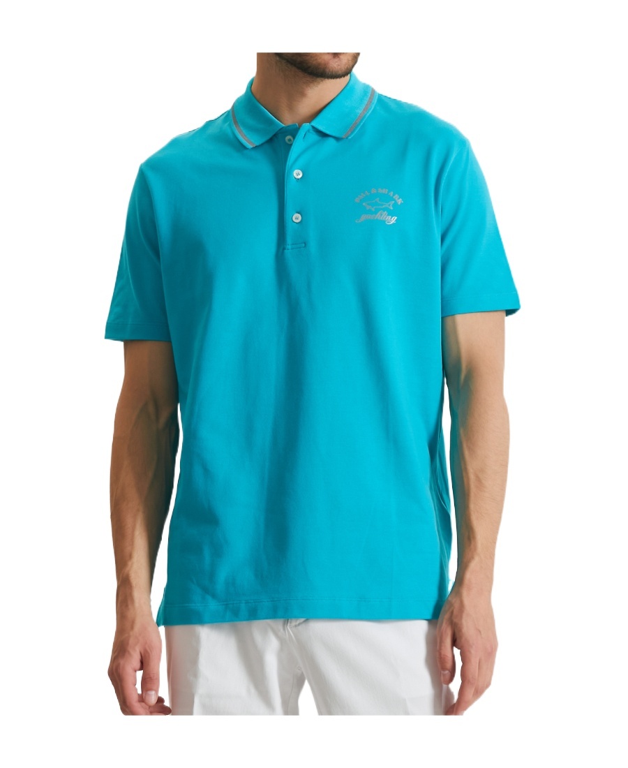 Paul & Shark Logo Polo Shirt In Blue