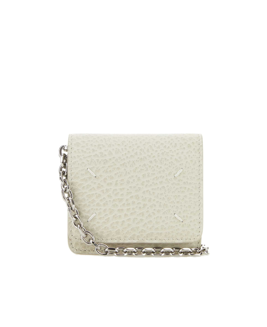 Maison Margiela Chalk Leather Card Holder In White