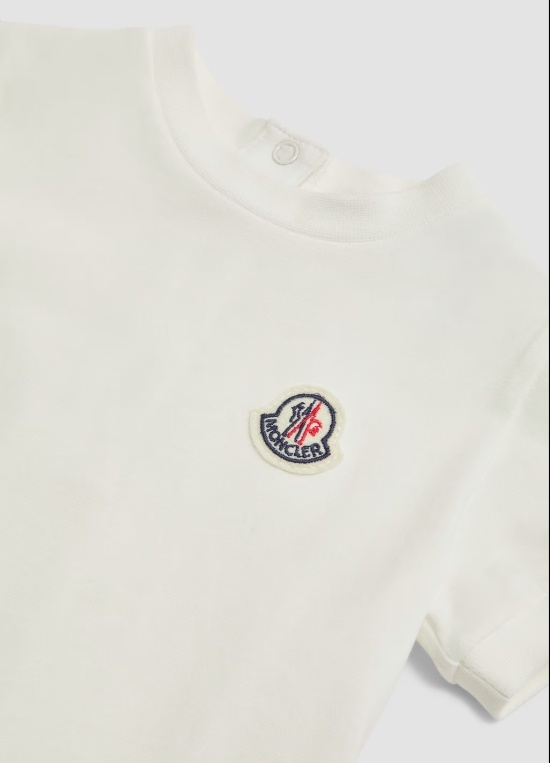 Moncler Robe Froncée En Coton In White