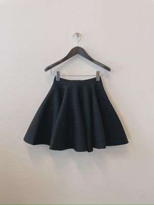 Alaïa Half Skirt With Lotus Leaf Edge In Black