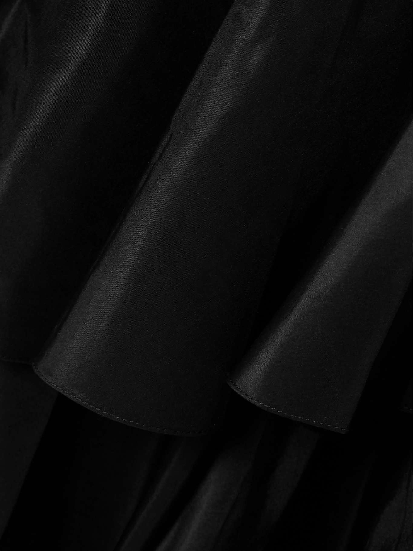 Johanna Ortiz Spirit Of Exploration Ruffled Silk Maxi Skirt In Black