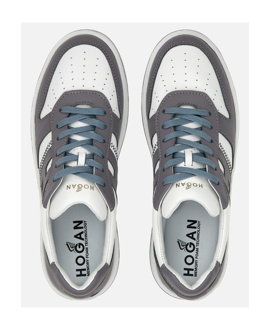 Hogan H630 Perforated Low-top Sneakers In Gray