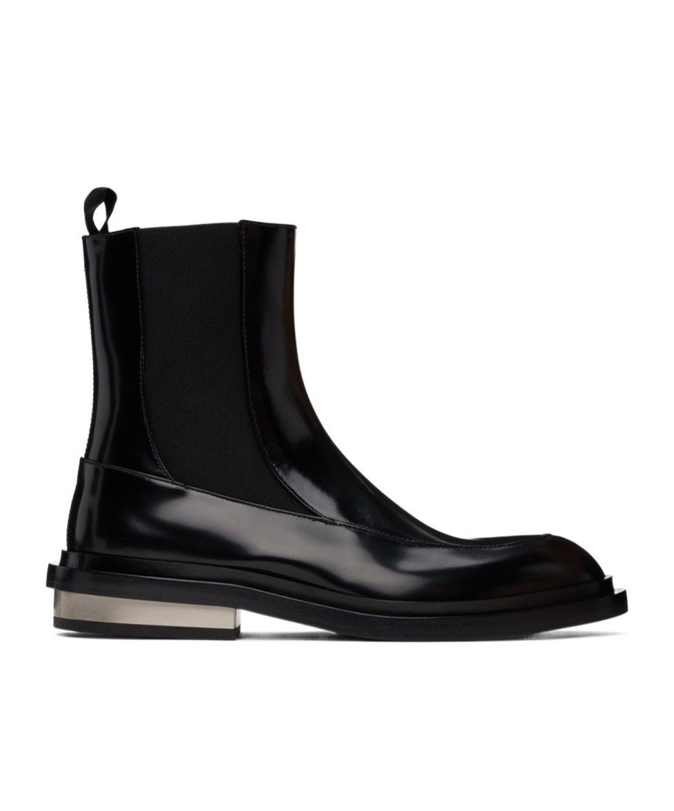 Jil Sander Glossed Leather Chelsea Boots In Black