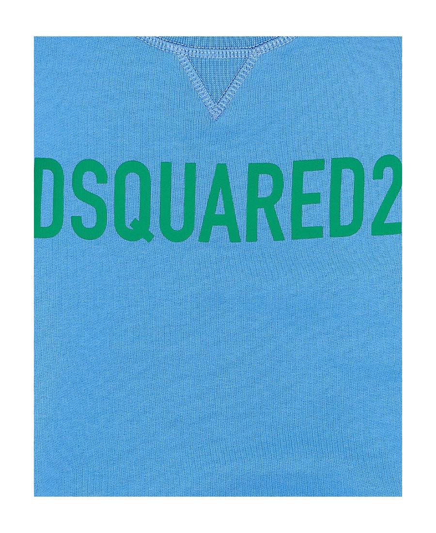 Shop Dsquared2 Logo-print Cotton Sweatshirt In Blue