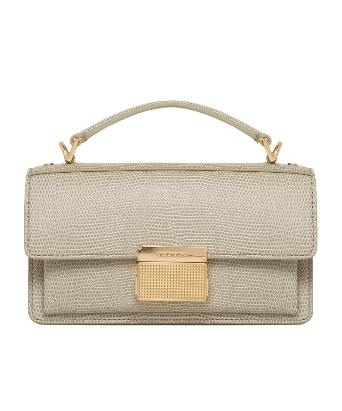 Golden Goose Venezia Small Lizard-embossed Leather Crossbody Bag In Nude
