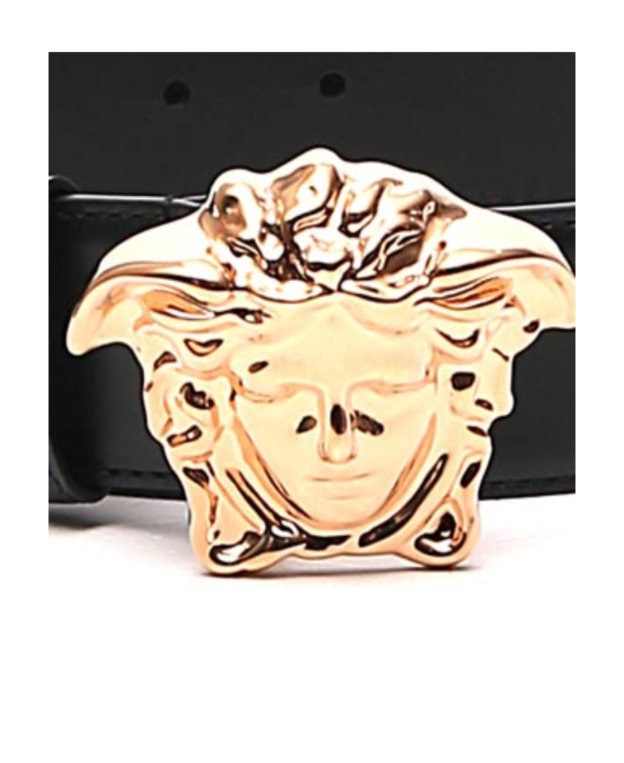 Versace Medusa Head Buckle Belt In Black