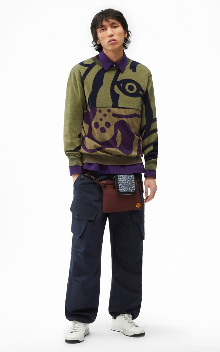 Kenzo Tiger Intarsia-knit Jumper In Green